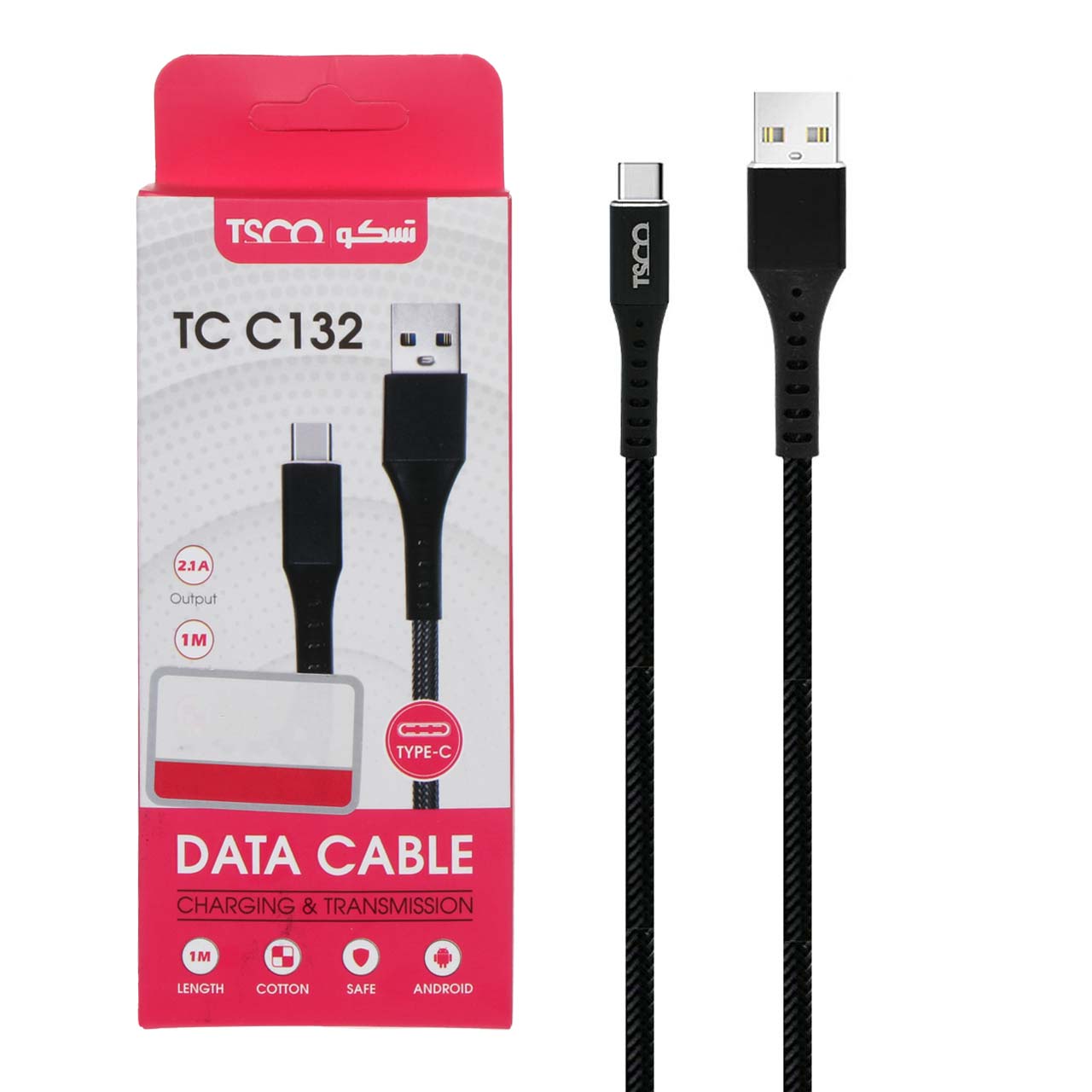 کابل تبدیل USB به Type-C تسکو مدل TC C132 طول 1 متر