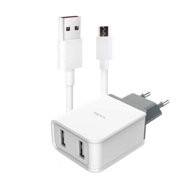 شارژر دیواری تسکو دو پورت مدل TTC55 با کابل Micro-USB